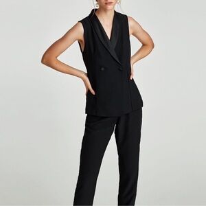 Zara Black Sleeveless Jumpsuit
